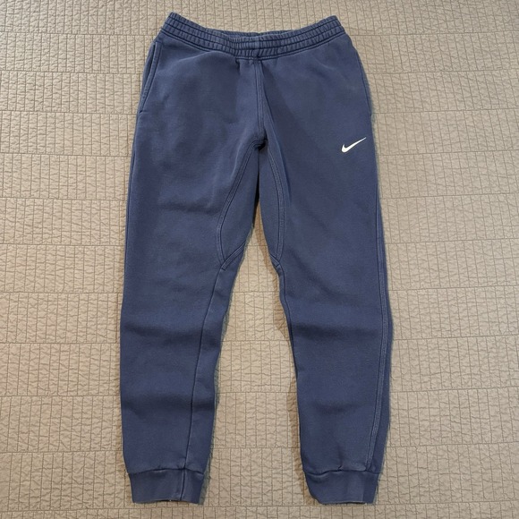 Nike Sweatpants Men's Medium Blue Club Fleece Joggers Swoosh Logo Workout Gym - Picture 1 of 12